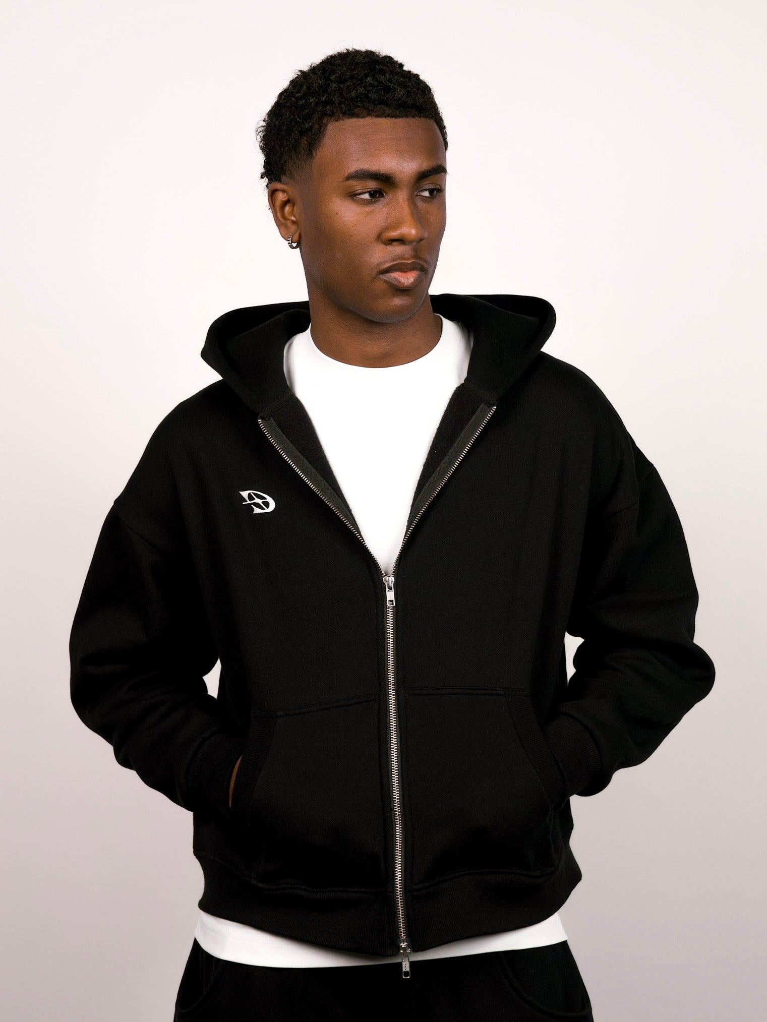 Dual Zip Hoodie — Midnight Black | DIALLED